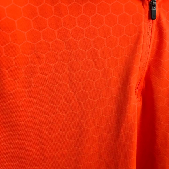 Reebok men’s 1/4 zip orange pullover honeycomb pattern, size medium, jacket - Picture 5 of 6